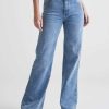 Damen Duer Hose | Mittelschwere Performance-Denim-Jeans Mit Weitem Bein Fur Damen Jahrgang