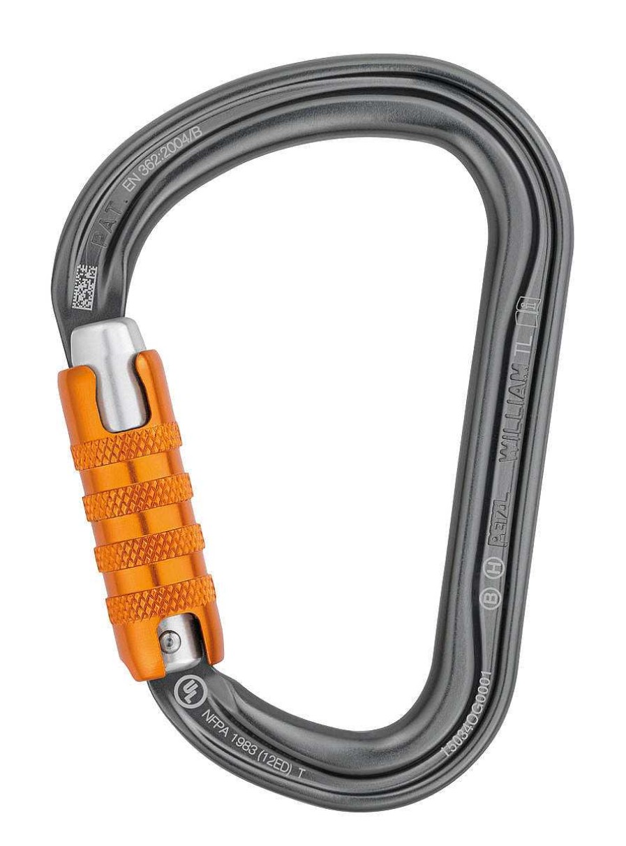 Gang Petzl | William Ball-Lock Kletterkarabiner Grau