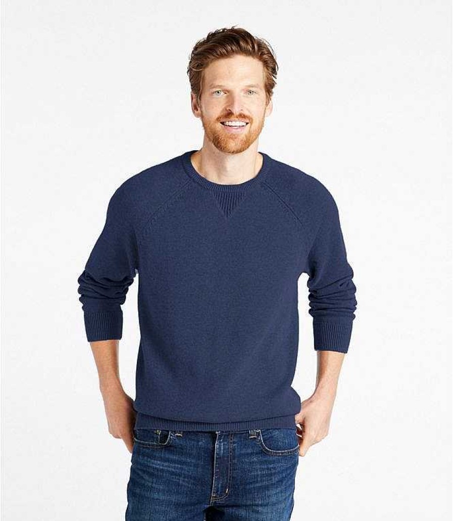 Herren L.L.Bean Pullover & Hoodies | Toller Pullover Aus Weicher Baumwolle/Kaschmir, Rundhalsausschnitt Fur Herren Klassische Marine