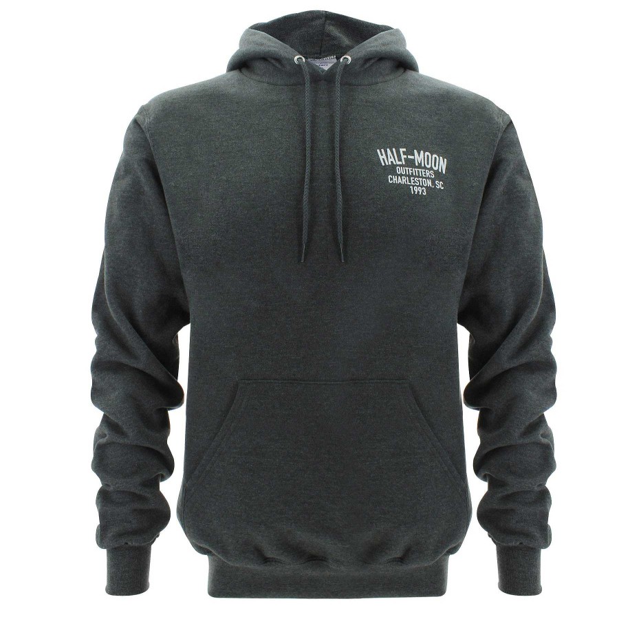 Half-Moon-Kollektion Half-Moon Outfitters Halbmondbekleidung | Block-Hoodie-Sweatshirt Anthrazitgrau/Weis