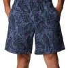 Herren Columbia Sportswear Kurze Hose | 8" Super Backcast Water Short Fur Herren Kreuzschraffierter Thunfisch-Druck Der College-Marine