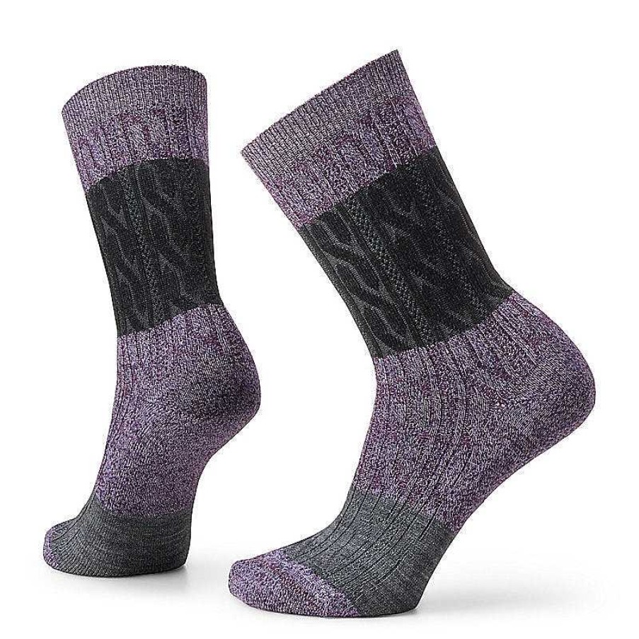 Damen Smartwool Socken | Everyday Colour Block Cable Zero Cushion Crew Socken Fur Damen