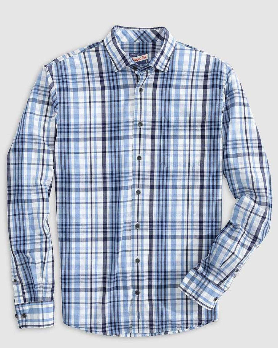 Herren Johnnie-O Hemden | Blakely Hangin' Out Button-Up-Hemd Fur Herren Golfblau