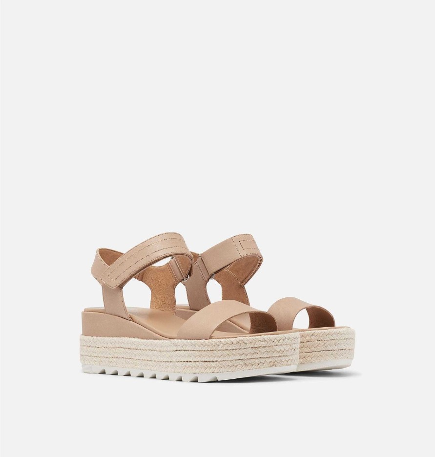 Schuhwerk Sorel Sandalen | Cameron Flatform-Keilsandalen Fur Damen Ehrliches Beige