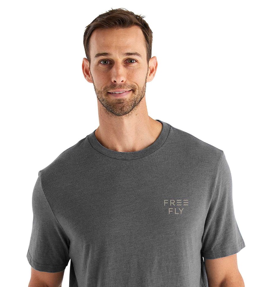 Herren Free Fly Apparel T-Shirts | Redfish Camo T-Shirt Fur Herren Heideschwarzer Sand