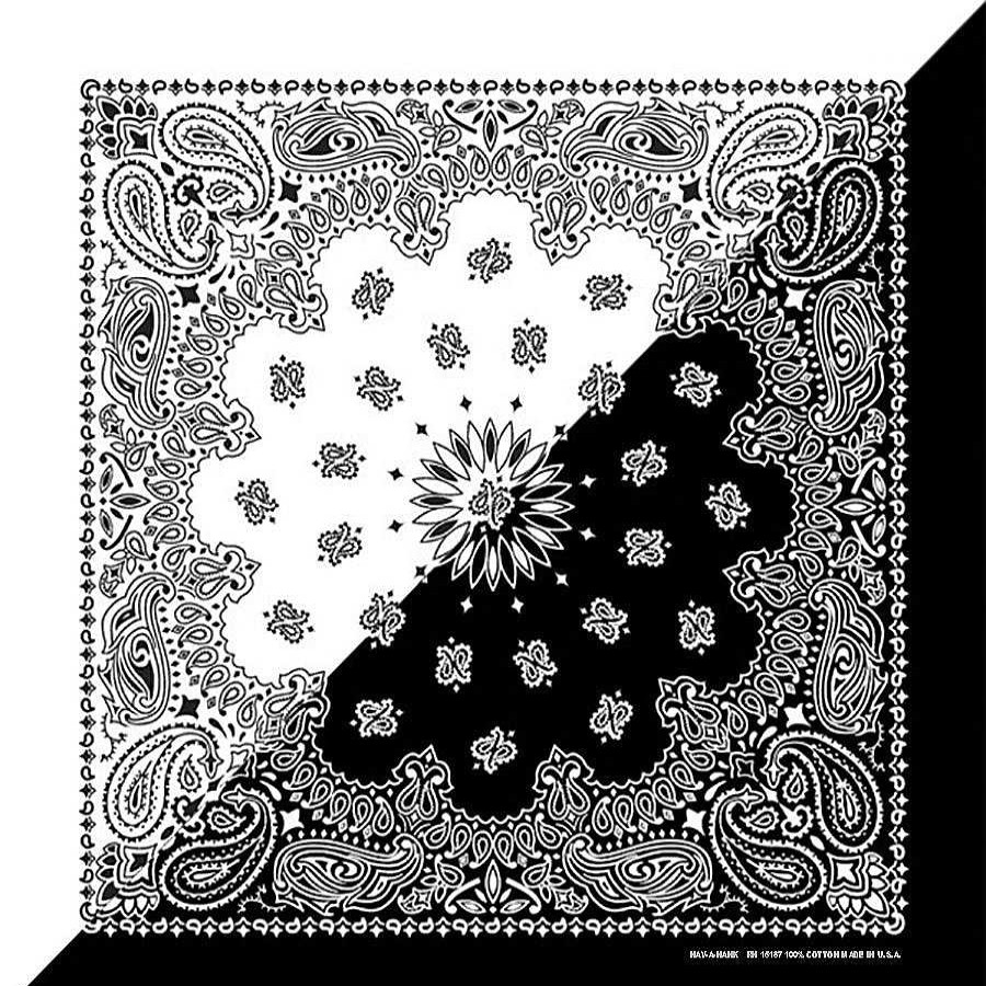 Herren Carolina Bandana Kopf- Und Halsbekleidung | Paisley-Bandana Schwarz-Weiss