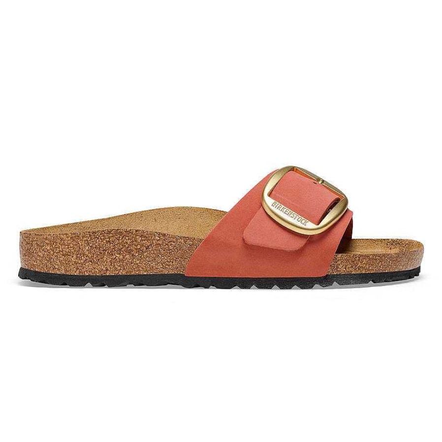 Schuhwerk Birkenstock Sandalen | Madrid Sandalen Aus Nubukleder Mit Groser Schnalle Fur Damen Marsrot