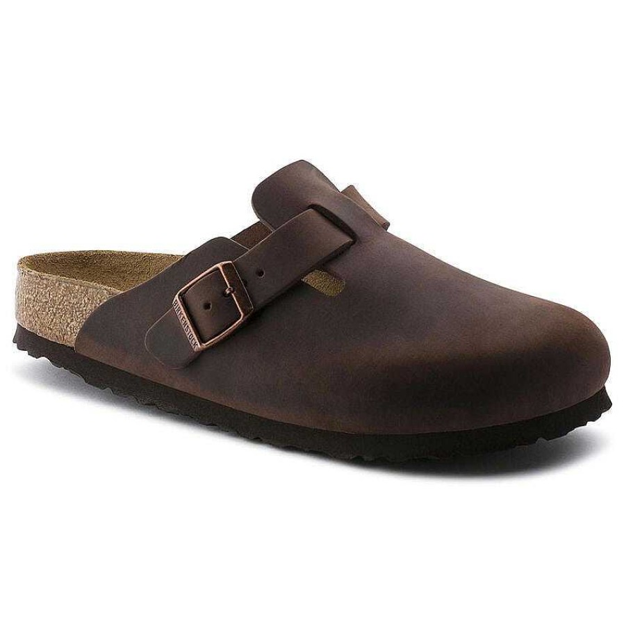 Schuhwerk Birkenstock Schuhe | Boston-Clogs Aus Leder Mit Weichem Fusbett Habana