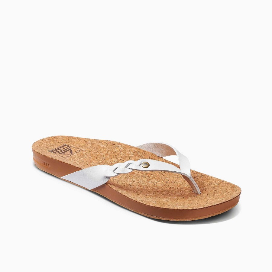 Schuhwerk Reef Sandalen | Cushion Court Twist Sandalen Fur Damen Weis