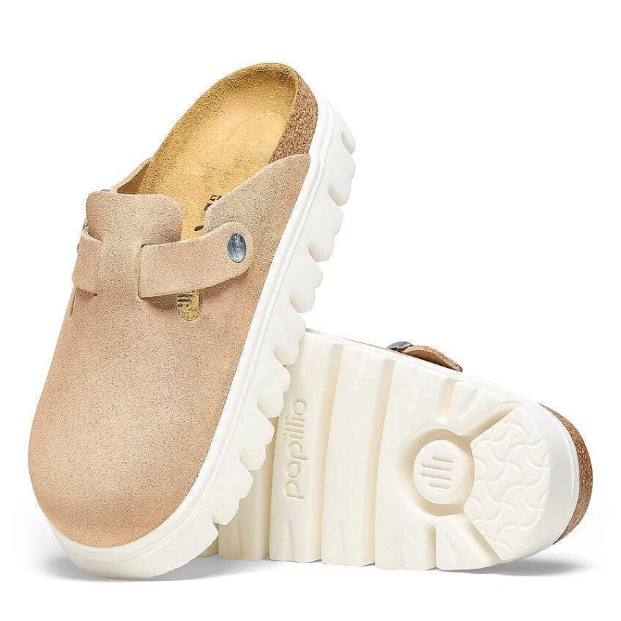 Schuhwerk Birkenstock Schuhe | Boston Chunky Fur Damen Warmer Sand