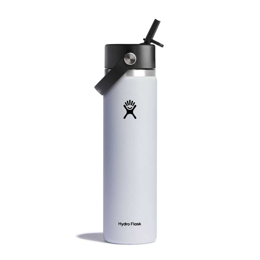 Gang Hydro Flask Flaschen Und Tassen | 24 Unzen Weithals Mit Flexibler Strohhalmkappe Weis