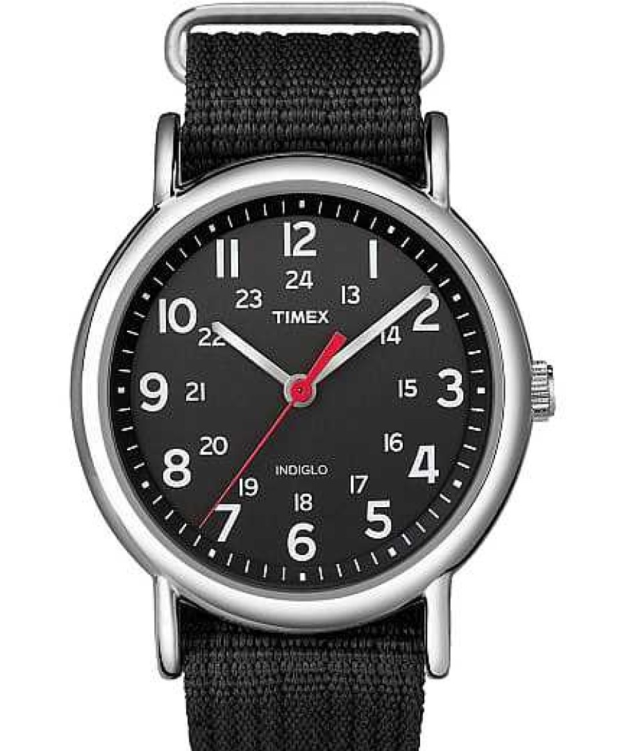 Herren Timex Uhren | Weekender 38 Mm Stoffarmbanduhr Schwarz