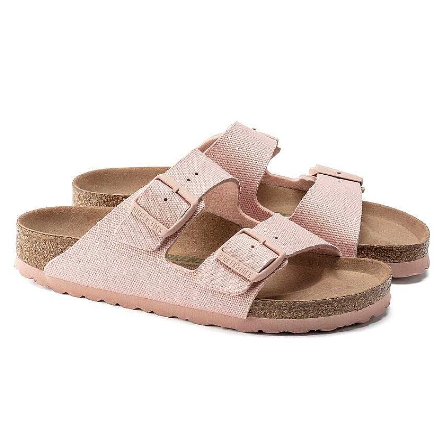 Schuhwerk Birkenstock Sandalen | Arizona Vegan Canvas Fur Frauen Sanftes Rosa