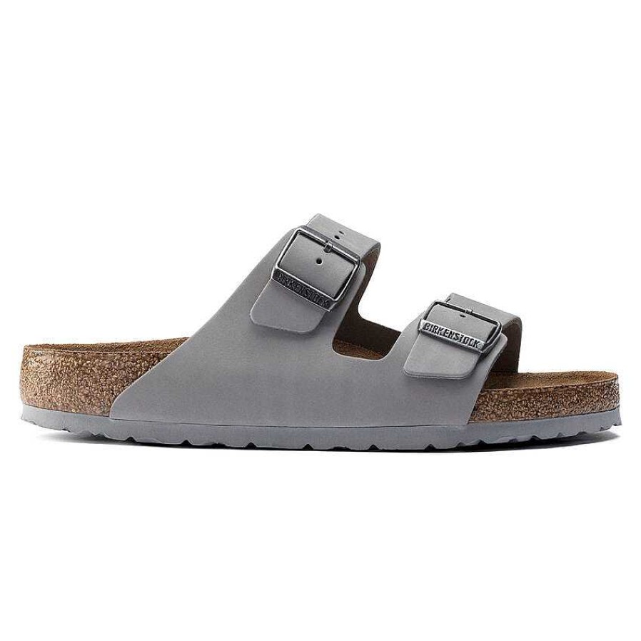 Schuhwerk Birkenstock Sandalen | Arizona Nubukleder-Sandalen Fur Damen Taubengrau