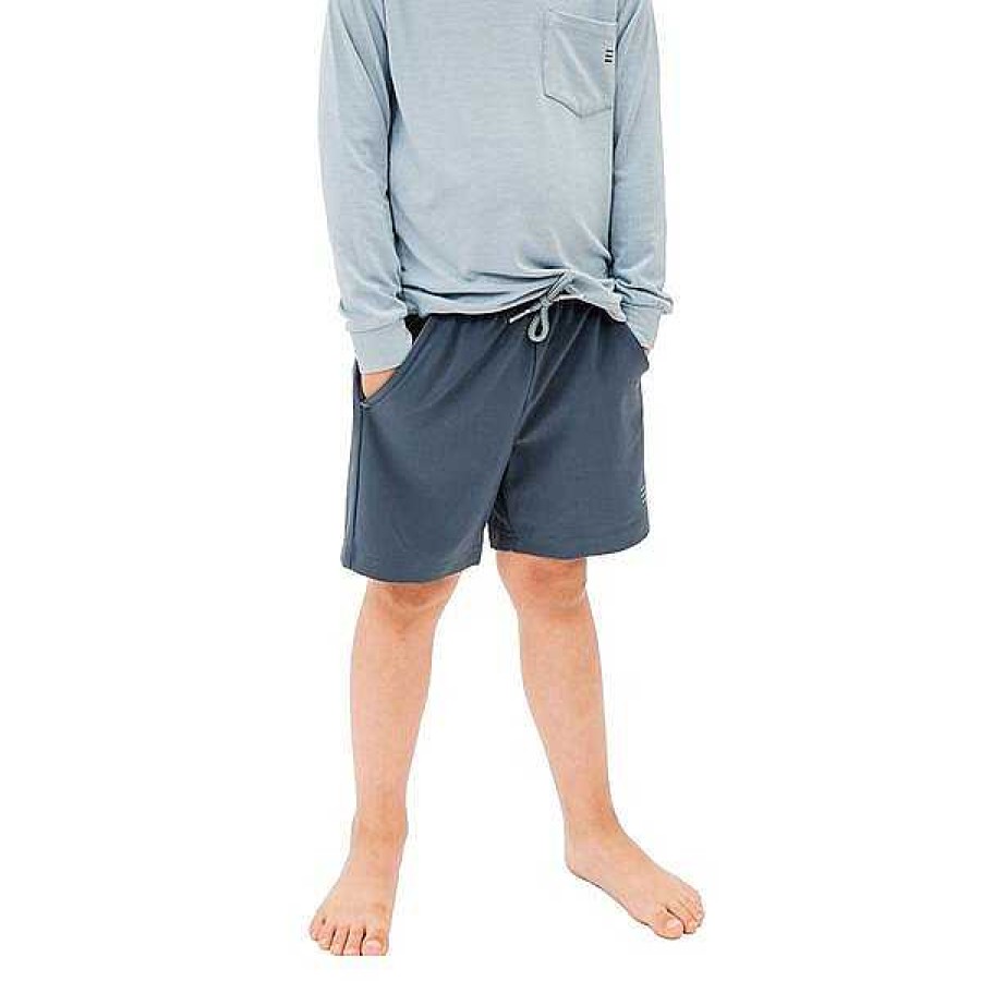 Kinder Free Fly Apparel Unterteile | Breeze-Shorts Fur Kleinkinder Blaue Dammerung