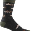 Herren Darn Tough Socken | Spey Fly Crew Leichte Lifestyle-Socken Fur Herren Holzkohle