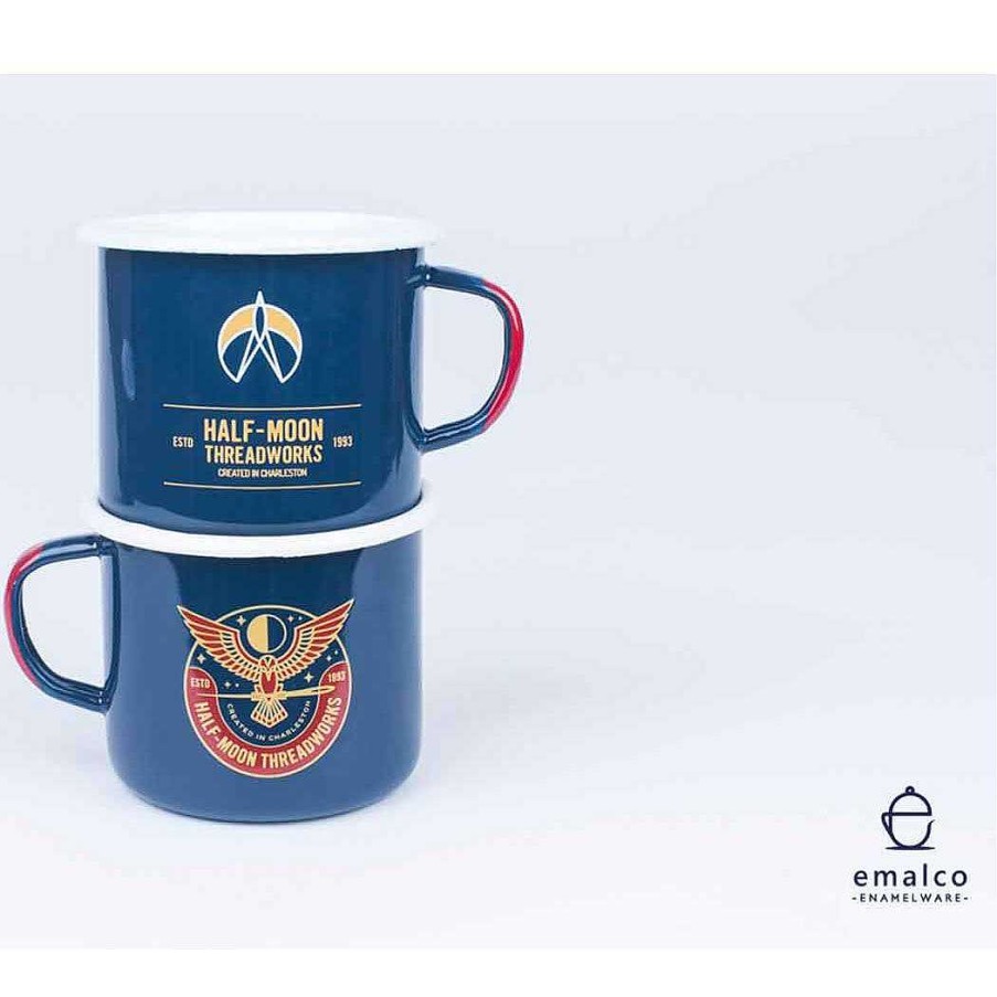 Half-Moon-Kollektion Half-Moon Outfitters Halbmond-Ausrustung | Emalco Emaille Threadworks Tasse 9 Cm Blau