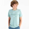 Kinder Free Fly Apparel Oberteile | Tropic Hangout T-Shirt Fur Jugendliche Heather Ocean Mist