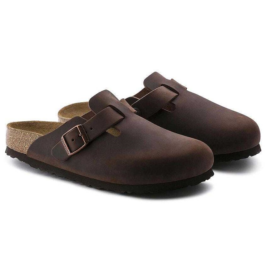 Schuhwerk Birkenstock Schuhe | Boston-Clogs Aus Leder Mit Weichem Fusbett Habana