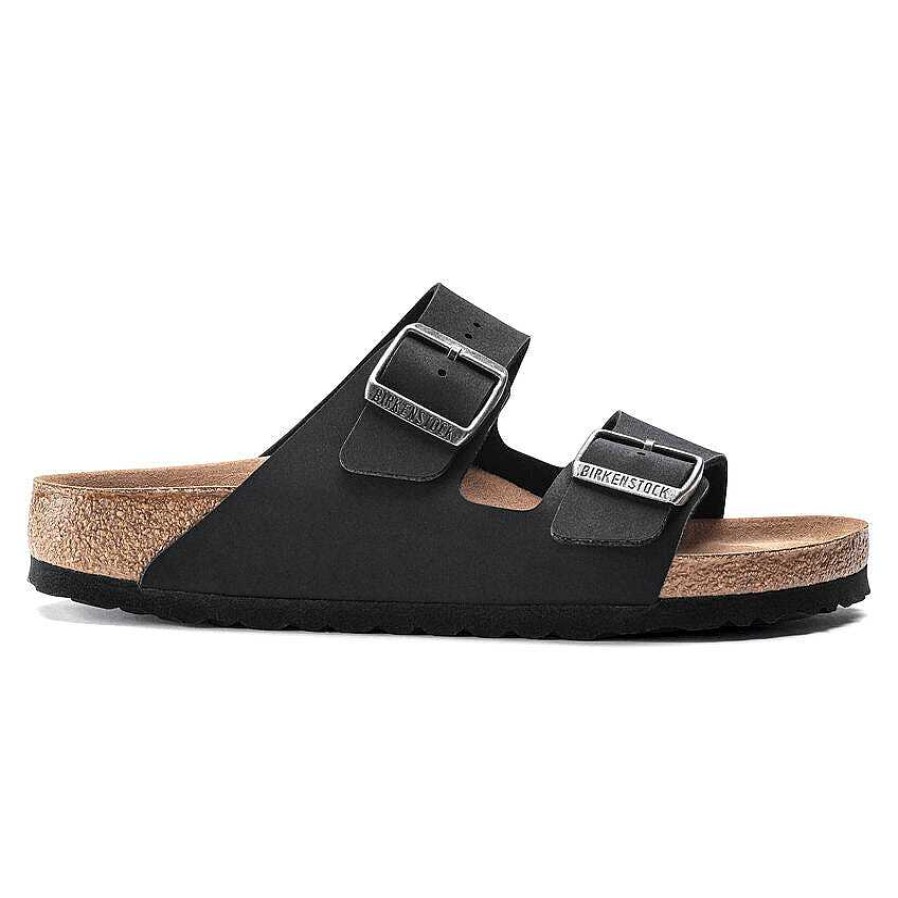 Schuhwerk Birkenstock Sandalen | Arizona Vegane Sandalen Fur Damen Birkibuk/Schwarz