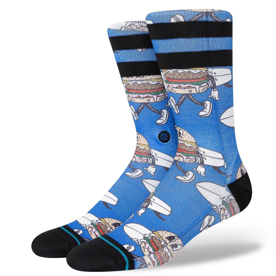 Herren Stance Socken | Sandy Crew Socken Fur Herren Blau