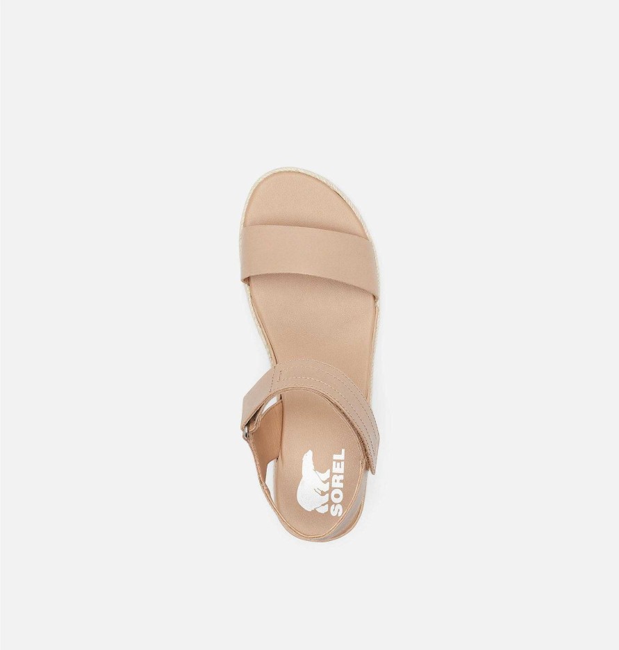 Schuhwerk Sorel Sandalen | Cameron Flatform-Keilsandalen Fur Damen Ehrliches Beige