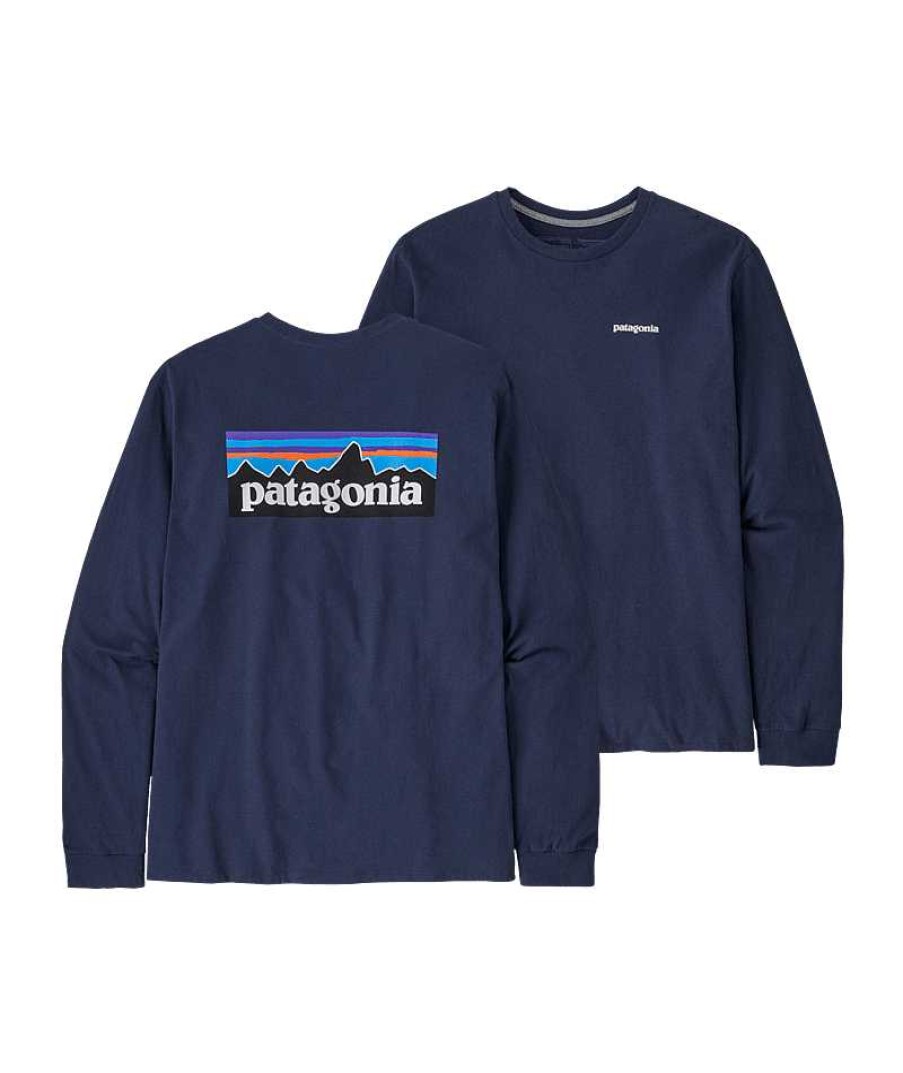 Herren Patagonia Hemden | Langarmliges P-6 Logo Responsibili-T-Shirt Fur Herren