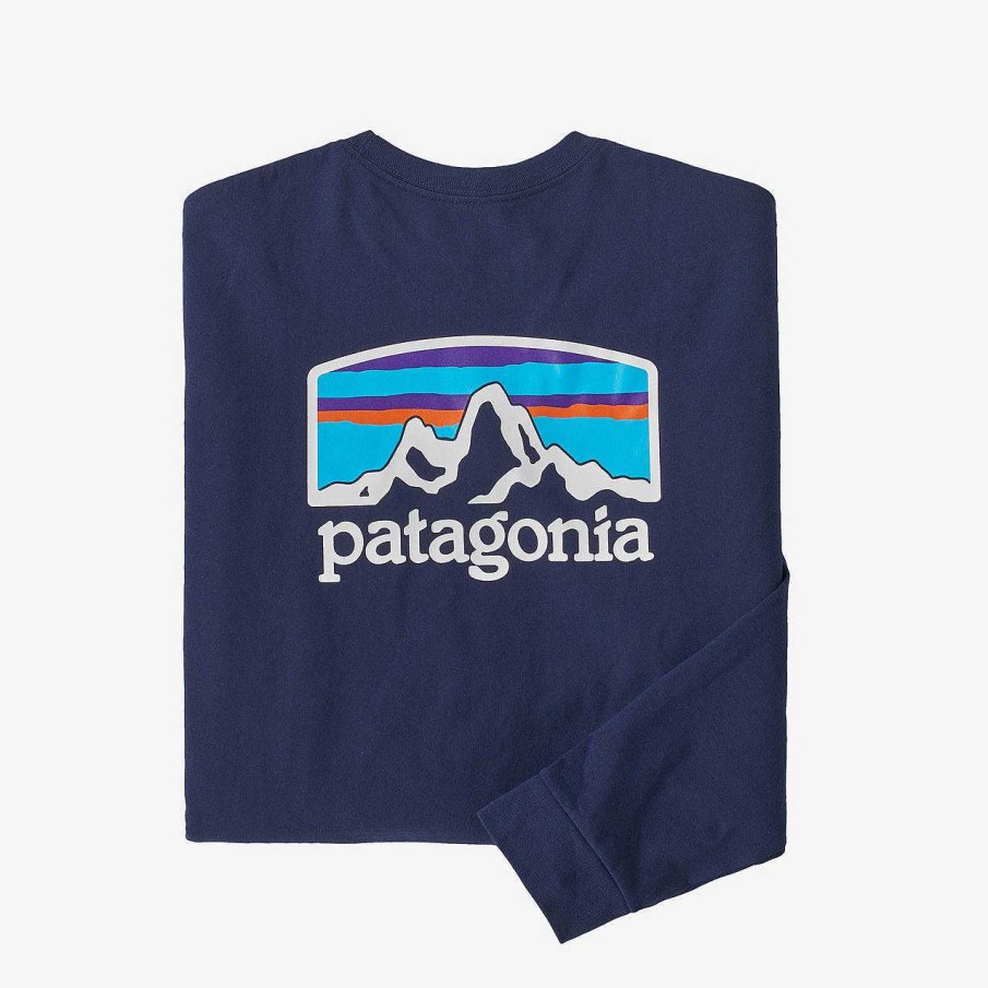 Herren Patagonia T-Shirts | Langarmliges Fitz Roy Horizons Responsibili-T-Shirt Fur Herren