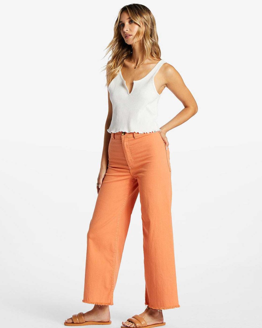 Damen Billabong Hose | Free Fall High-Waist-Hose Fur Damen Orangefarbener Kuss