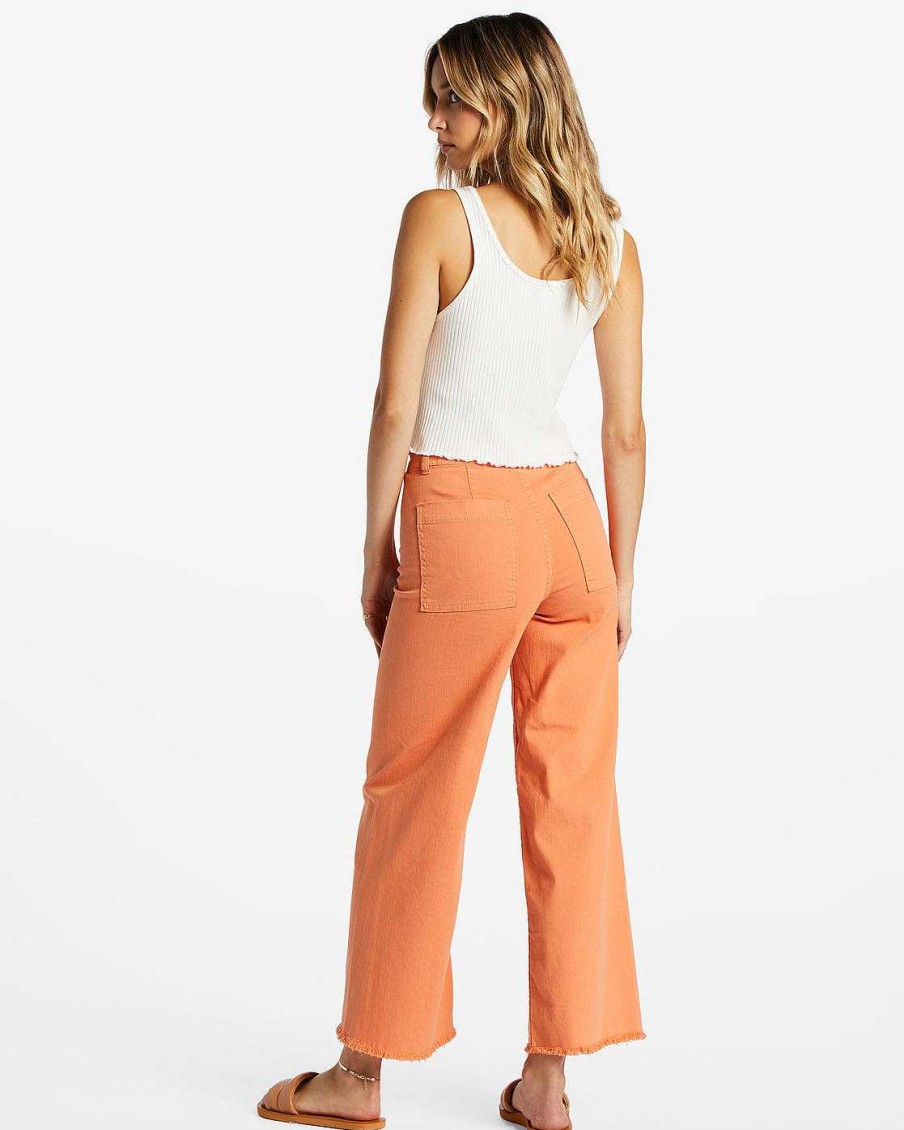 Damen Billabong Hose | Free Fall High-Waist-Hose Fur Damen Orangefarbener Kuss