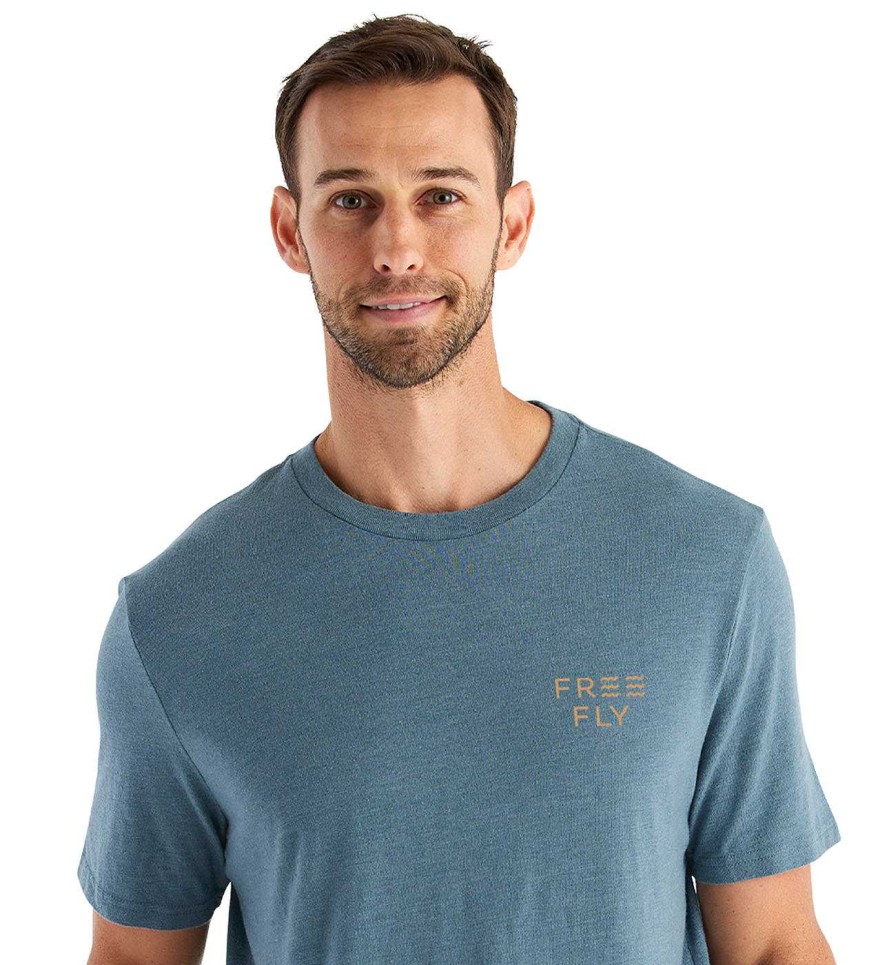 Herren Free Fly Apparel T-Shirts | Elevation T-Shirt Fur Manner Heideschieferblau