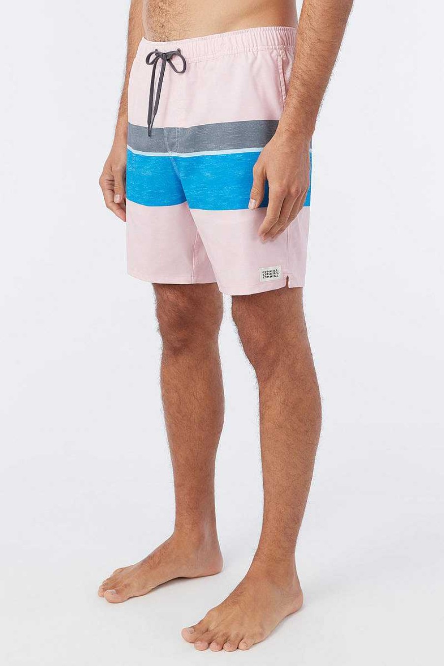 Herren O'Neill Bademode | Hermosa Block Crew 17" Boardshorts Fur Herren Rosa Staub