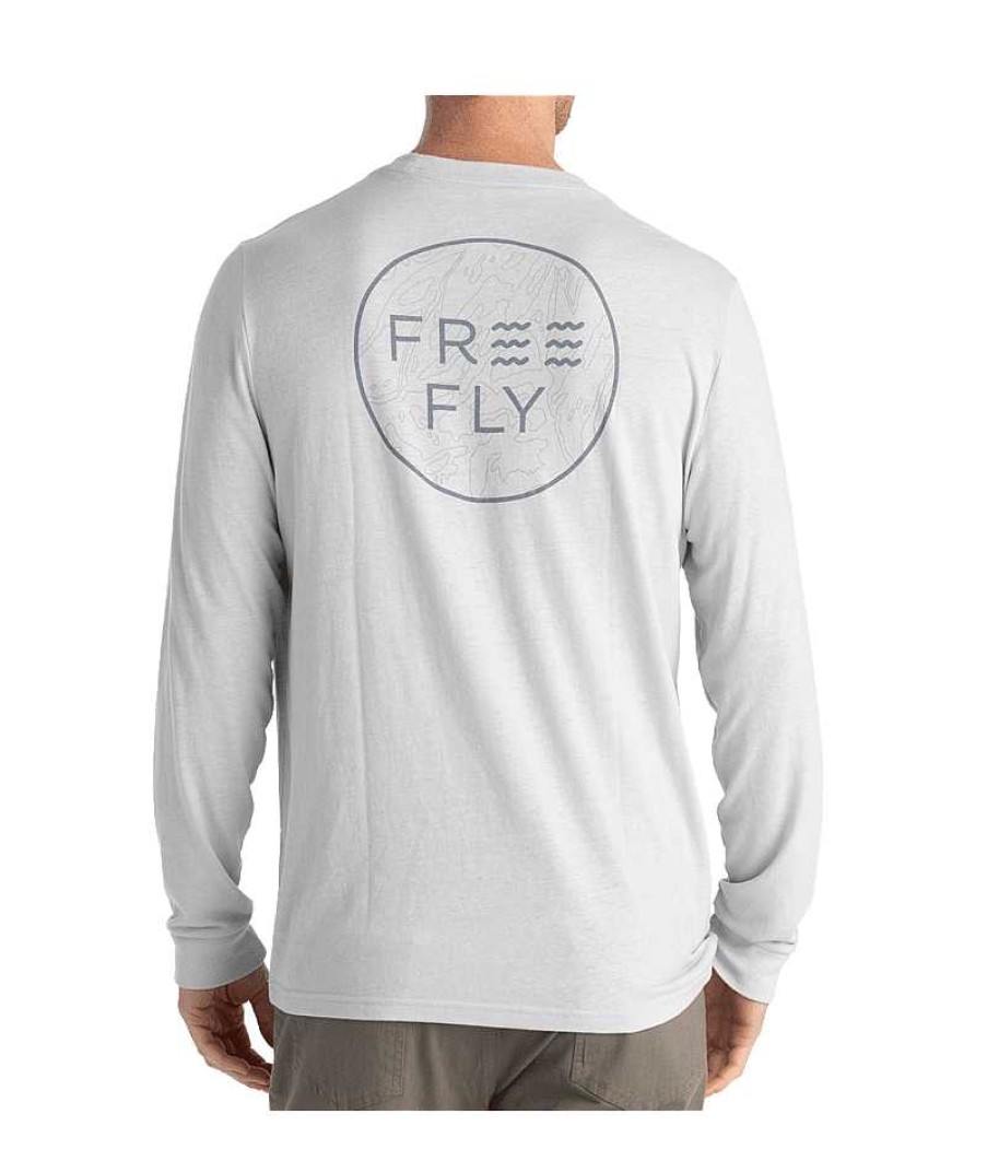 Herren Free Fly Apparel T-Shirts | Elevation Langarmshirt Fur Herren Heather Aspen Grey