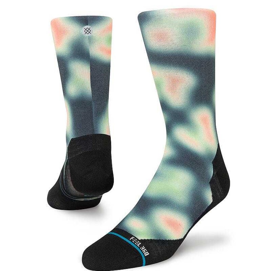 Herren Stance Socken | Heat Crew Socken Schwarz Gewaschen