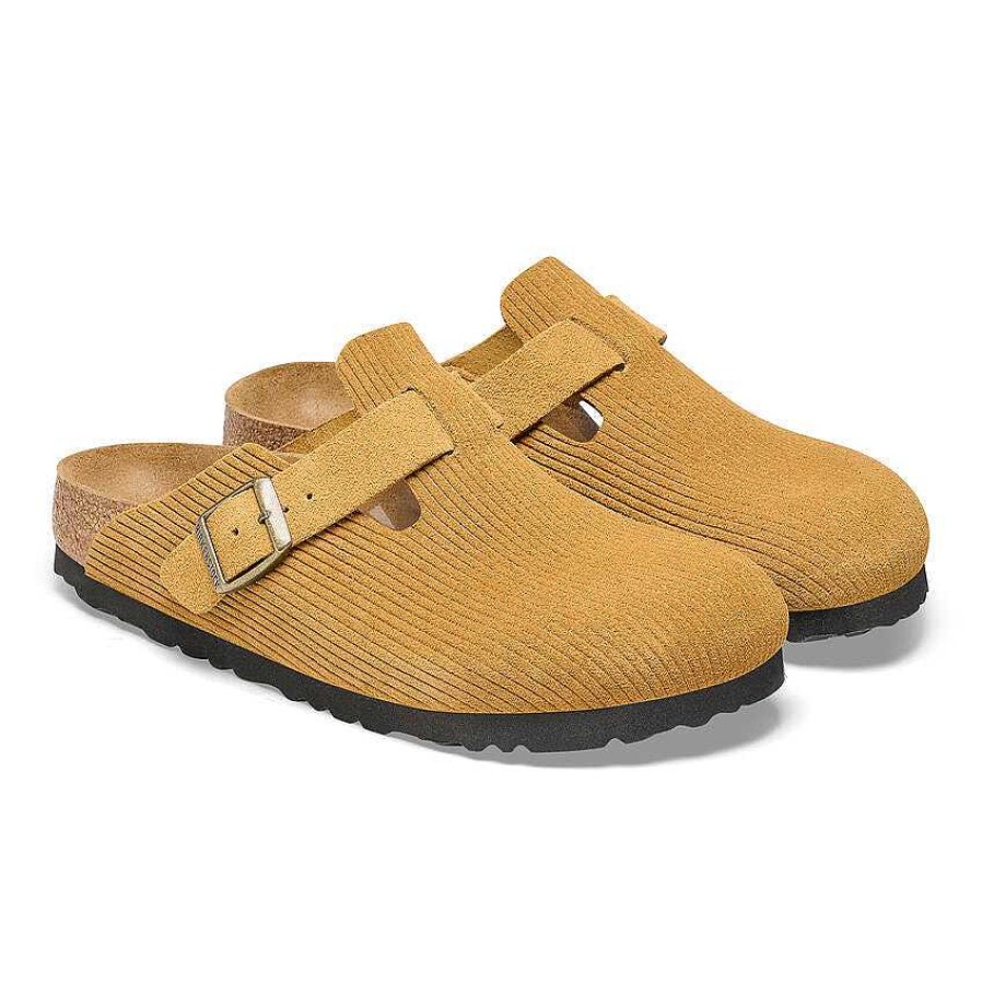 Schuhwerk Birkenstock Schuhe | Boston Wildleder Gepragte Schuhe Fur Damen Korkbraun