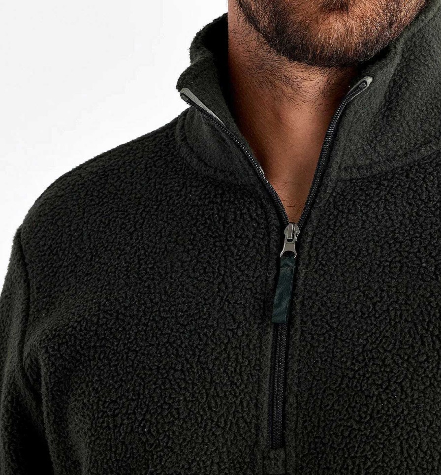 Herren Free Fly Apparel Vlies | Bambus-Sherpa-Fleece Mit Viertelreisverschluss Fur Herren Onyx