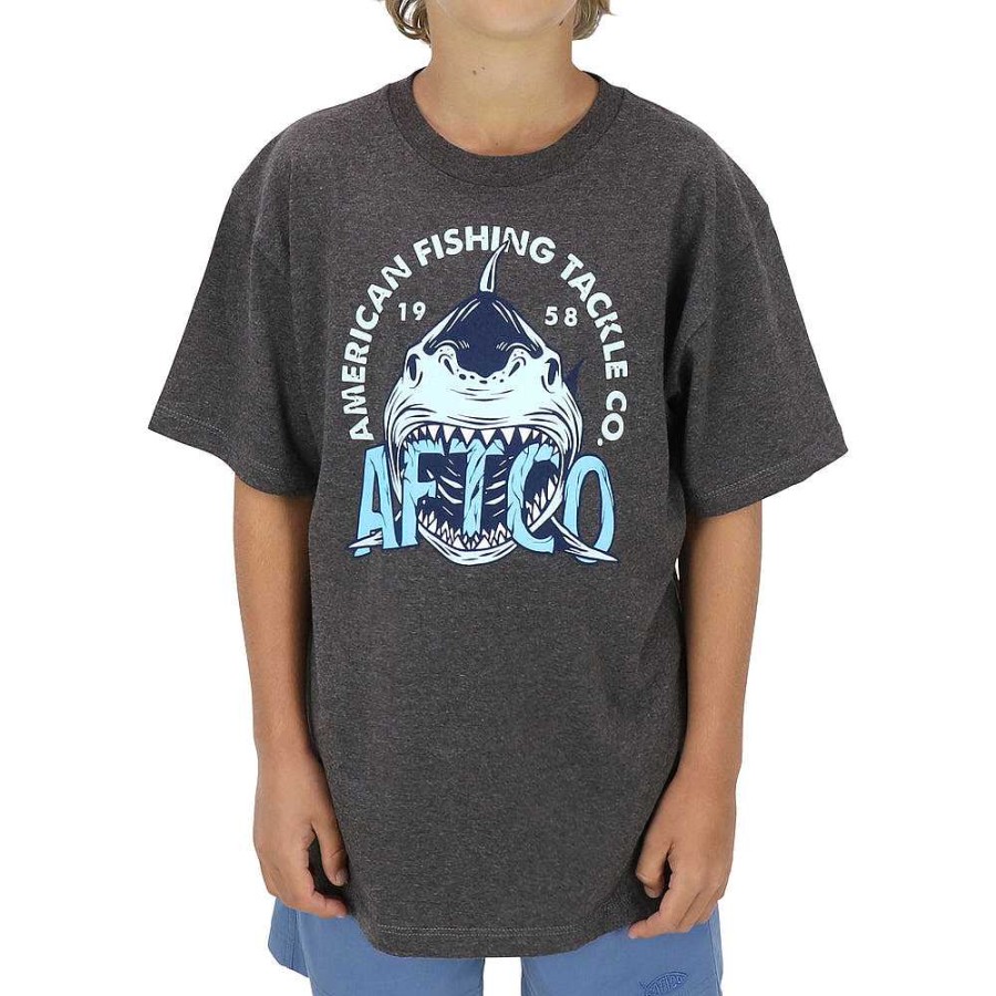 Kinder AFTCO Oberteile | Sharko Kurzarm-T-Shirt Fur Jungen