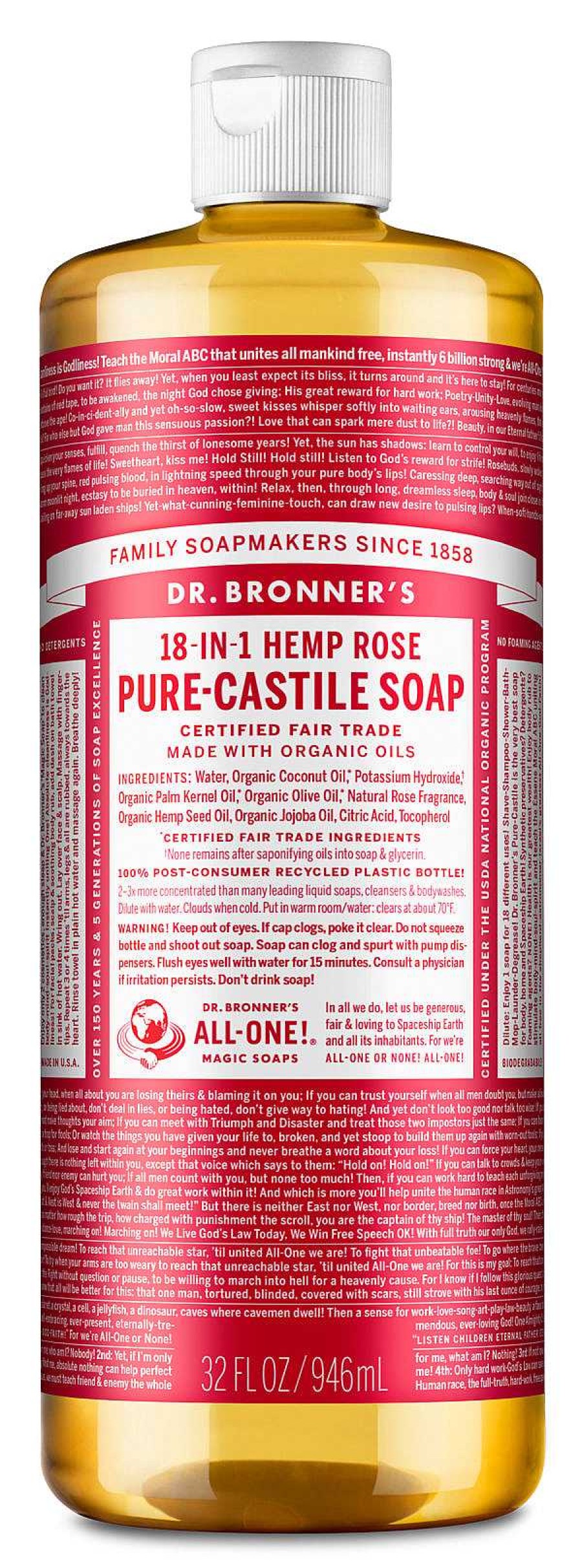 Gang Dr. Bronner's | Reinkastilische Flussigseife Rose