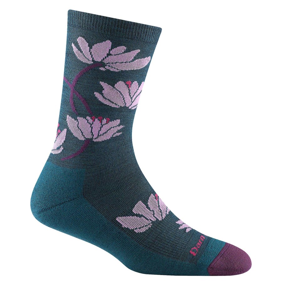 Damen Darn Tough Socken | Lillies Crew Leichte Lifestyle-Socke Fur Damen Dunkles Blaugrun