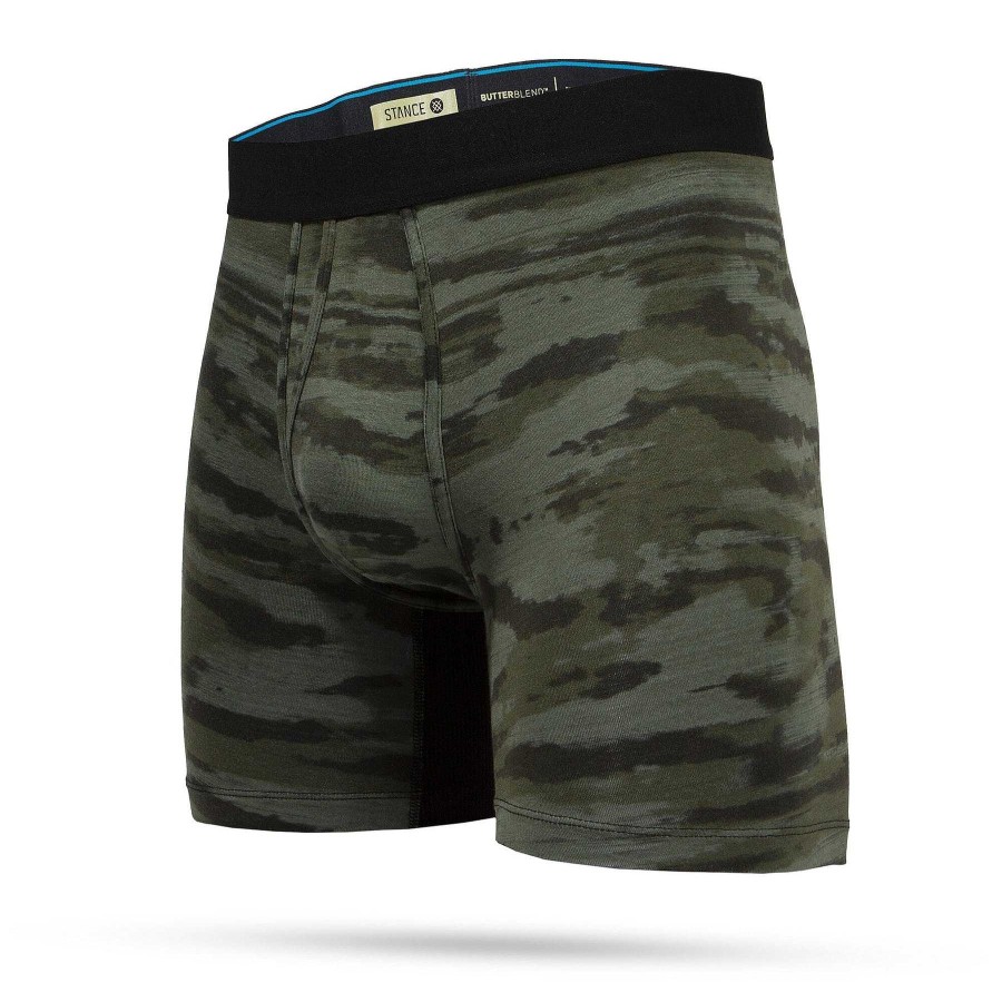 Herren Stance Baselayer Und Unterwasche | Ramp Camo Butter Blend Boxershorts Fur Herren Ramp Camo Armeegrun