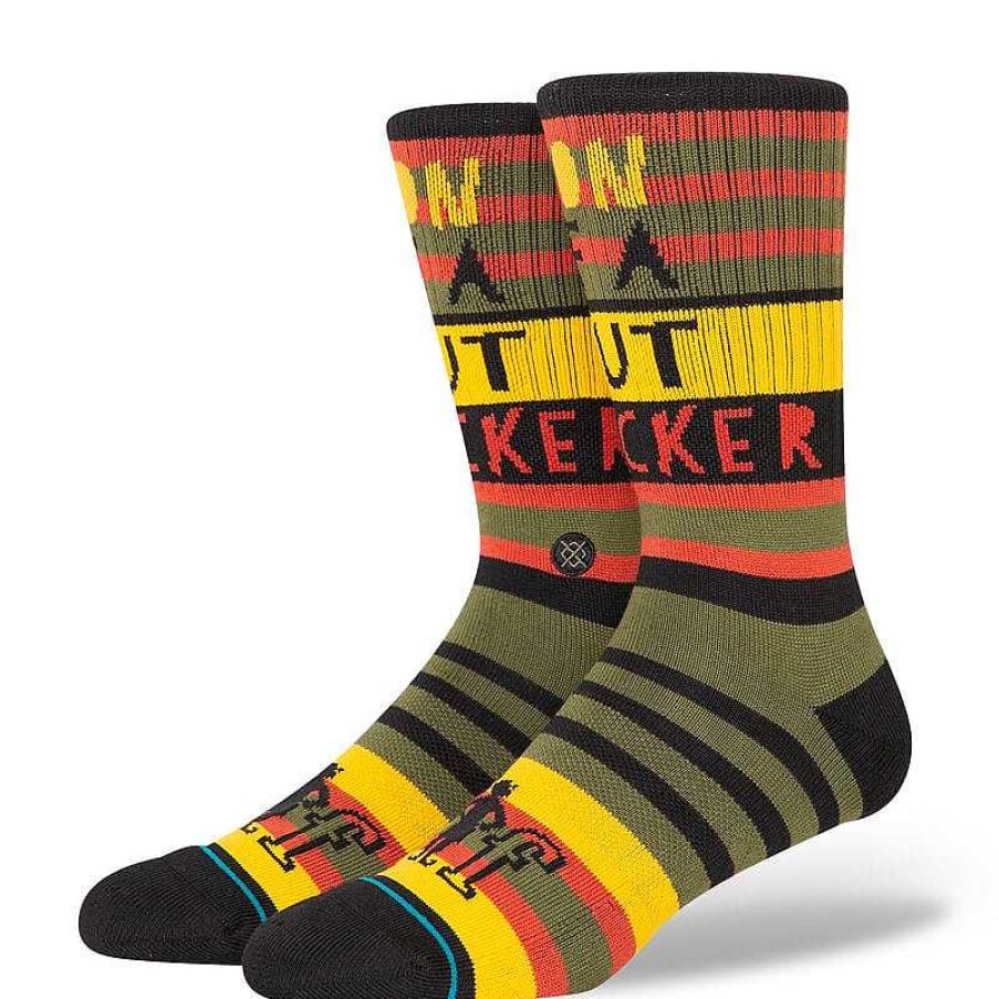 Herren Stance Socken | Elf X Stance Crew-Socken Aus Baumwolle Fur Herren Schwarz