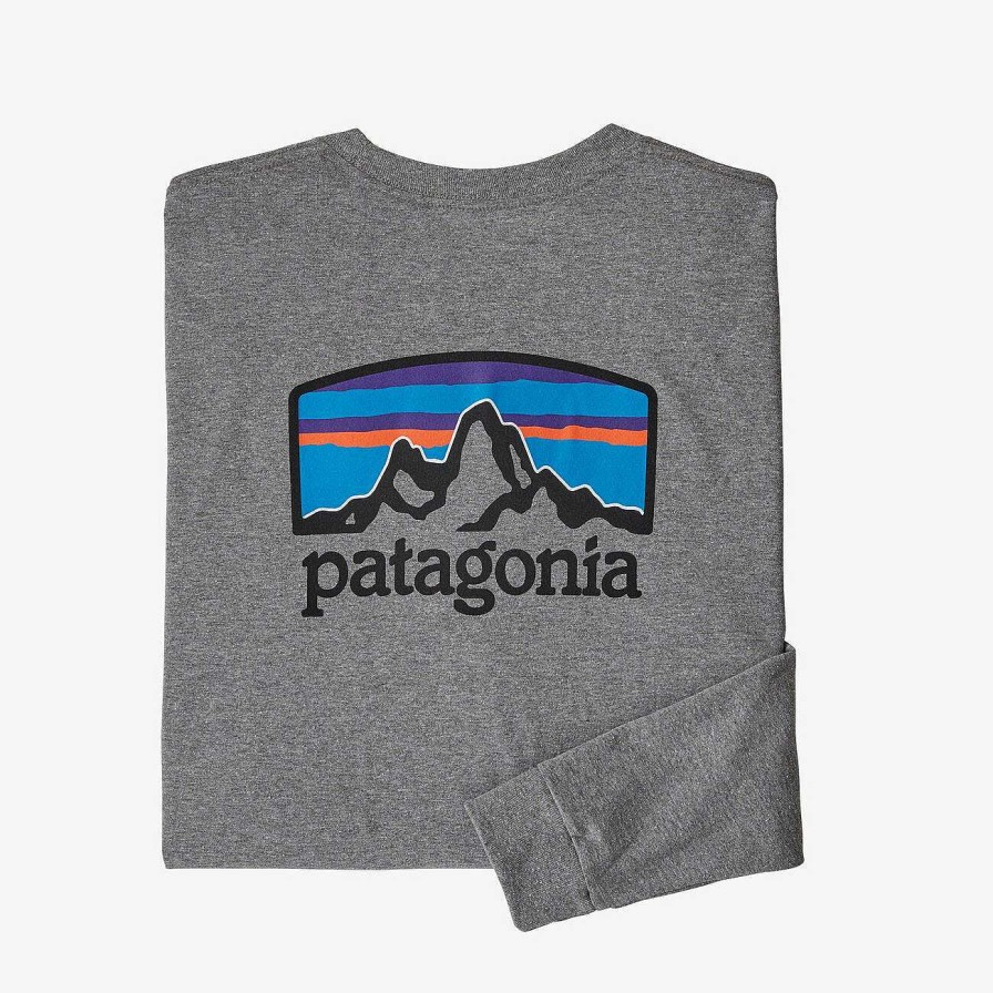 Herren Patagonia T-Shirts | Langarmliges Fitz Roy Horizons Responsibili-T-Shirt Fur Herren