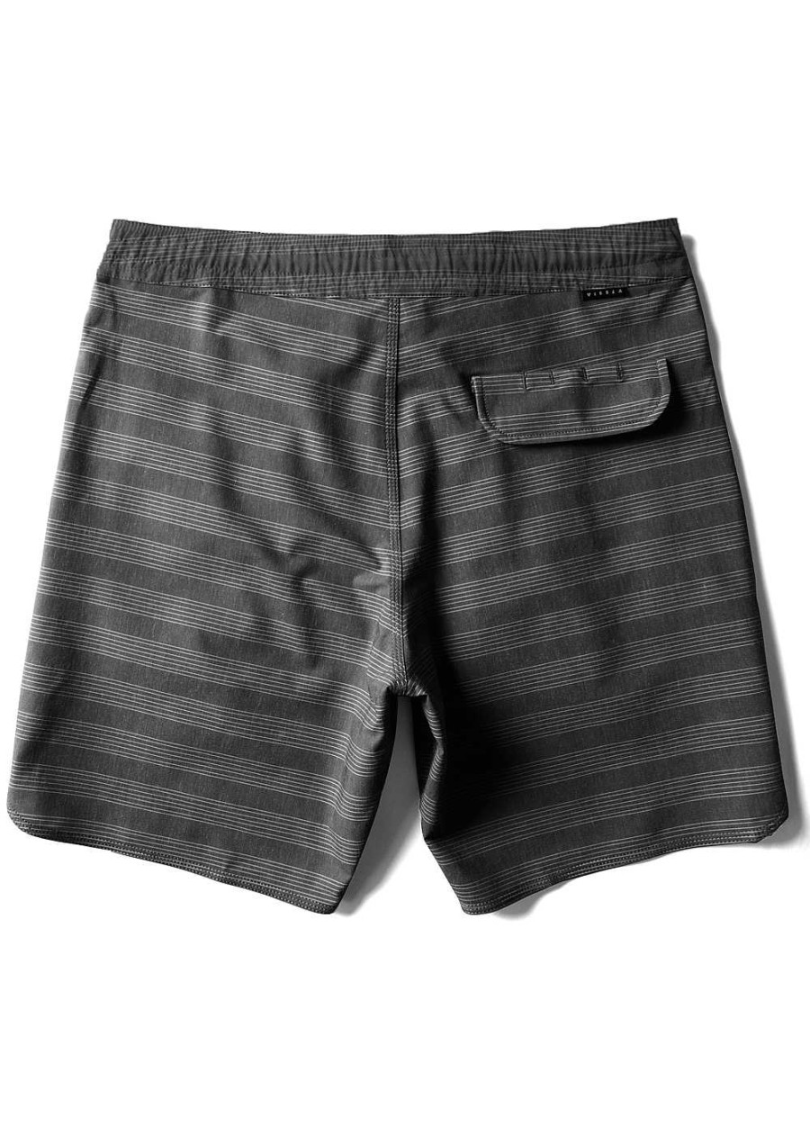 Herren Vissla Kurze Hose | Stoke'M 16,5" Ecolastic Shorts Fur Herren Schwarzer Streifen