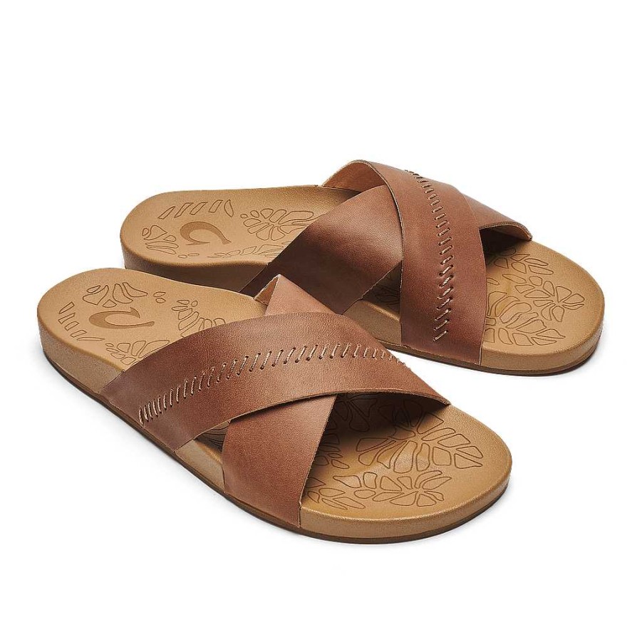 Schuhwerk Olukai Sandalen | Kipe'A 'Olu Slide Sandalen Fur Damen Sahara