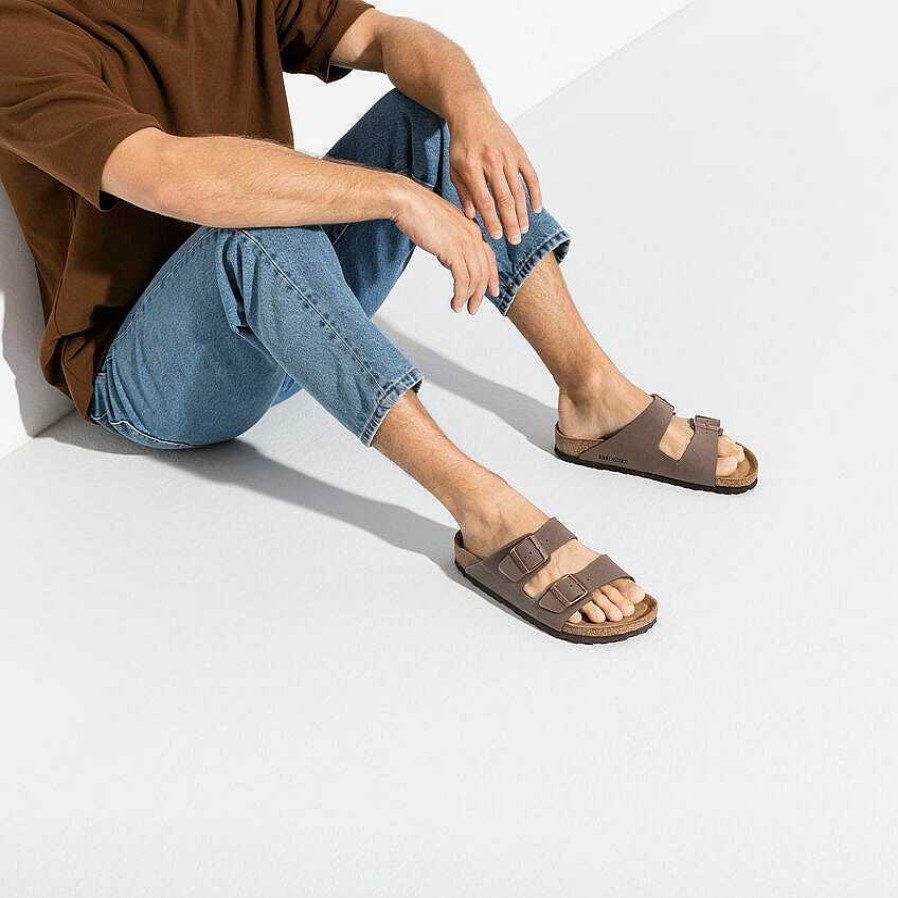 Schuhwerk Birkenstock Sandalen | Arizona Birkibuc Sandalen Fur Herren Mokka