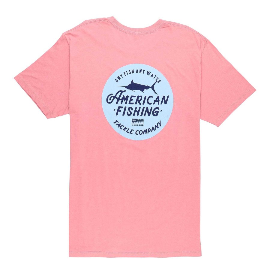 Herren AFTCO T-Shirts | Root Beer Kurzarm-T-Shirt Fur Manner Hazy Rose Heather