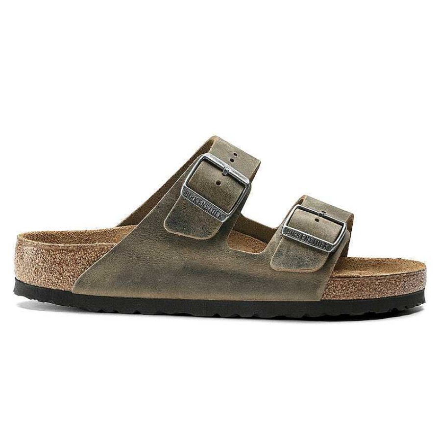 Schuhwerk Birkenstock Sandalen | Arizona Sandalen Aus Geoltem Leder Mit Weichem Fusbett Fur Herren Khaki