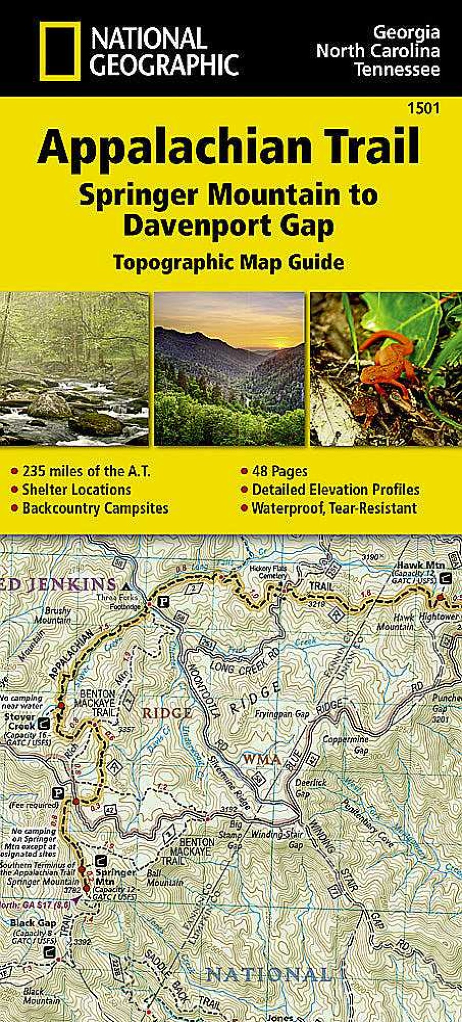 Gang Trails Illustrated | Appalachian Trail: Karte Von Springer Mountain Nach Davenport Gap