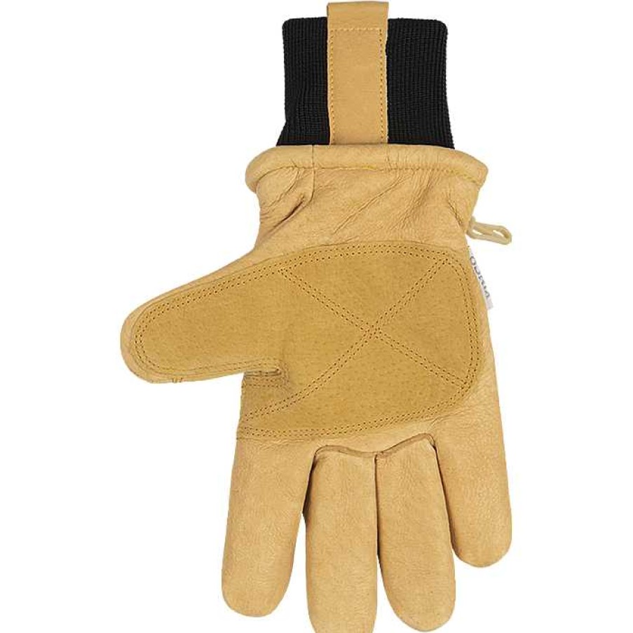 Damen Kinco Handschuhe | Gefutterter, Robuster Premium-Skihandschuh Aus Genarbtem Und Wildleder-Schweinsleder Mit Omni-Manschette Fur Damen Golden