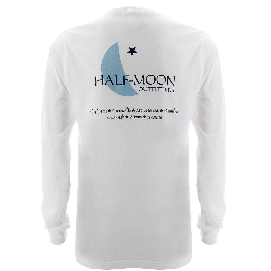 Half-Moon-Kollektion Half-Moon Outfitters Halbmondbekleidung | Langarm-T-Shirt Mit Halbmond-Logo